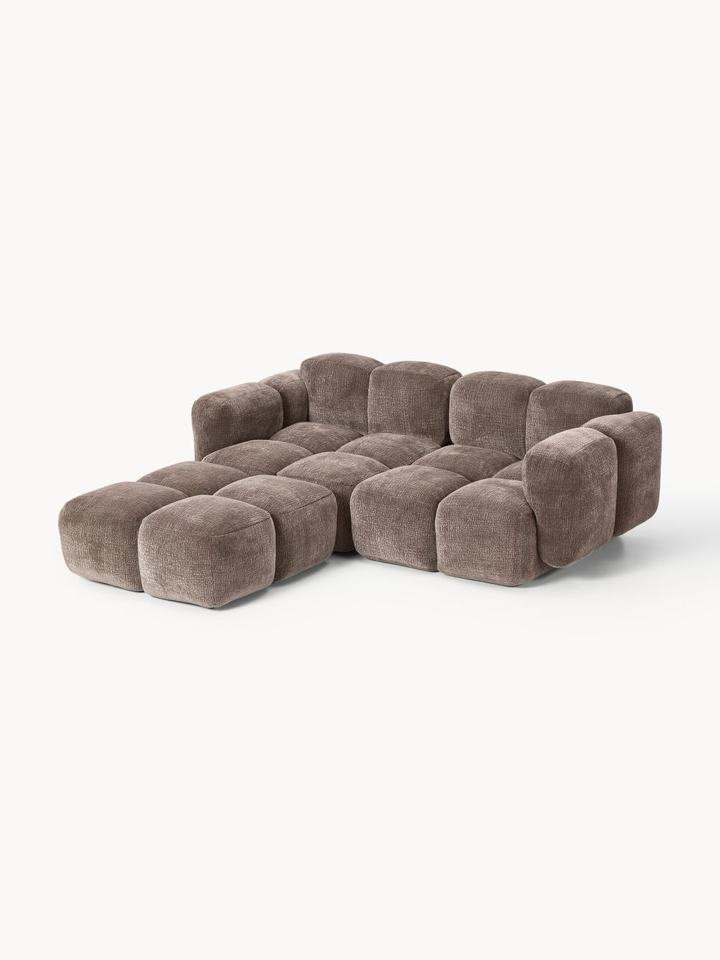Tayla Modular Sofa (3-seater) with Ottoman (left/right) — Dark Grey