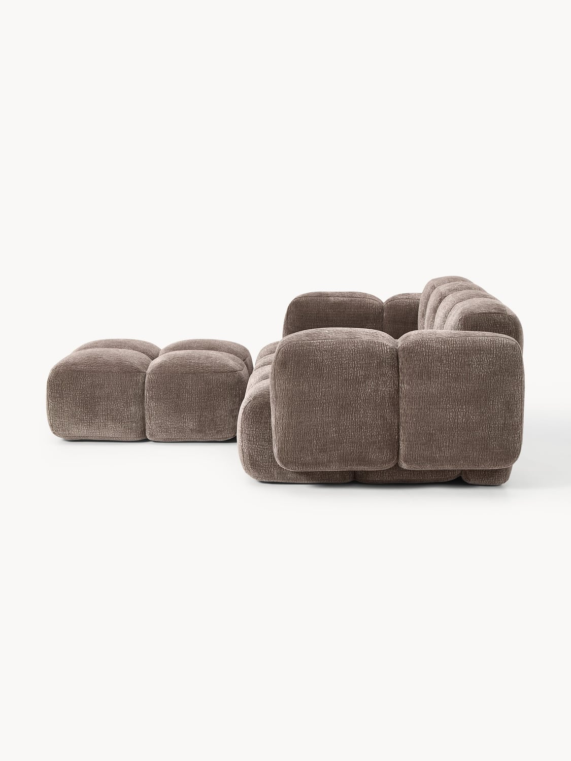 Tayla Modular Sofa (3-seater) with Ottoman (left/right) — Dark Grey