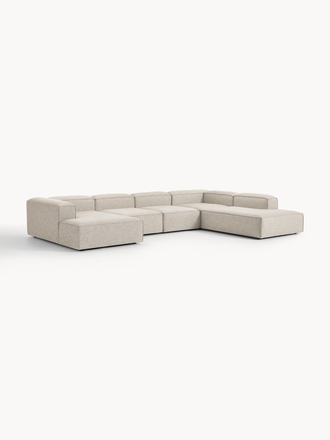 Lennon Modular XL Sofa in Linen Blend — Light Grey