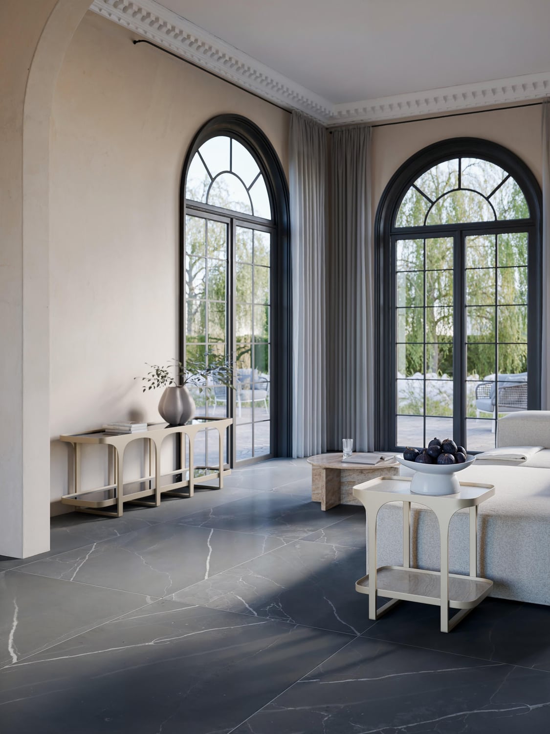 Bella Lowboard in Travertine Look