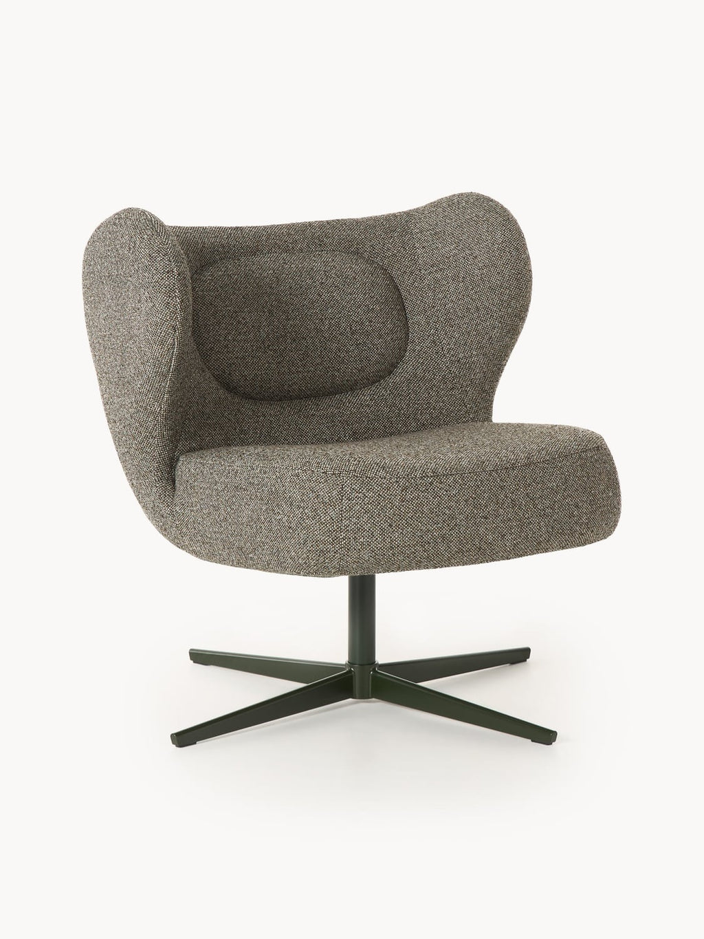 Ines Bouclé-Swivel Chair — Dark Grey