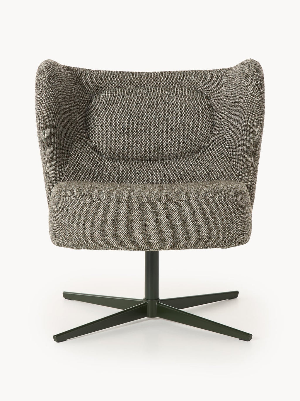 Ines Bouclé-Swivel Chair — Dark Grey