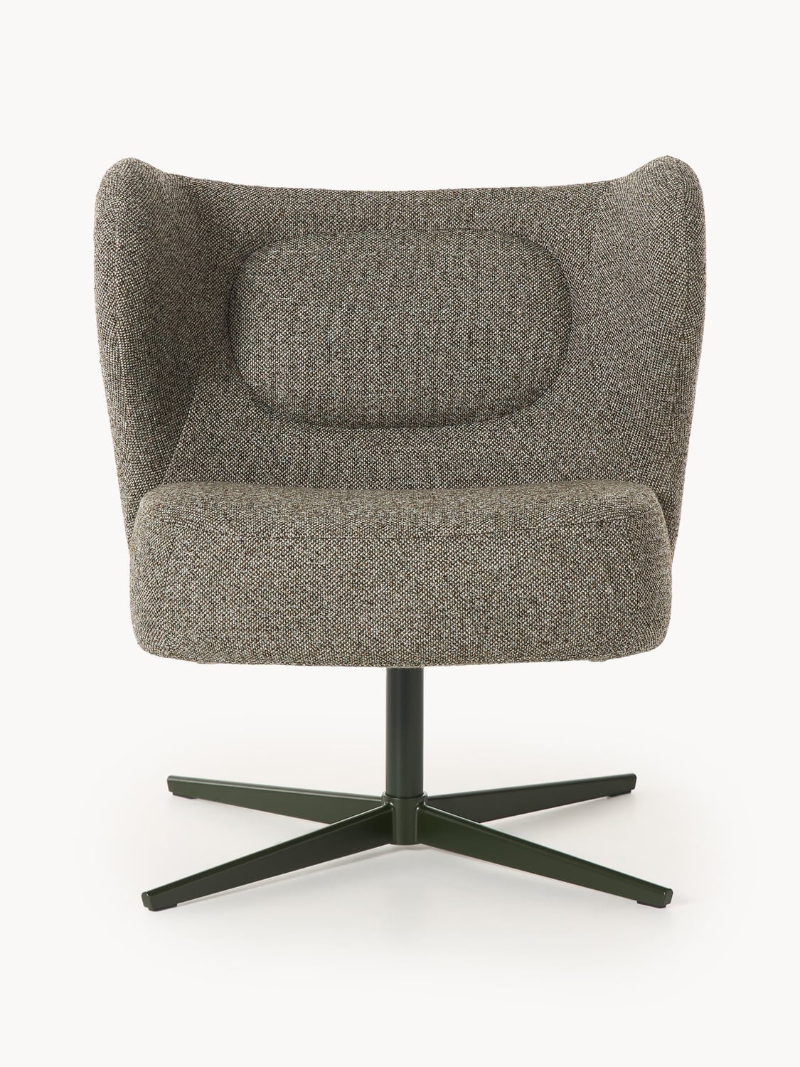 Ines Bouclé-Swivel Chair — Dark Grey