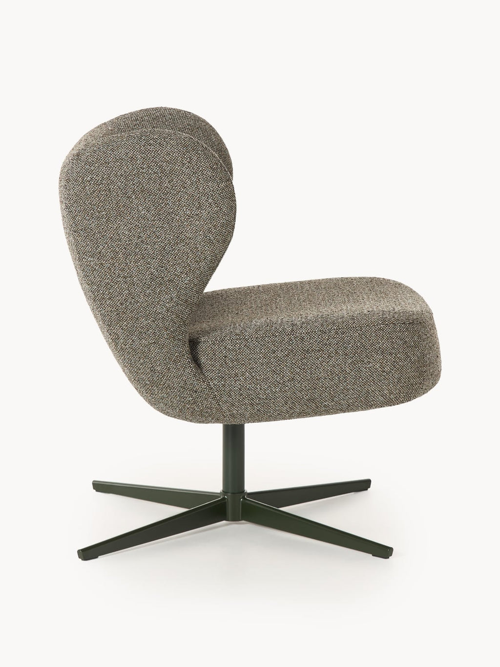 Ines Bouclé-Swivel Chair — Dark Grey