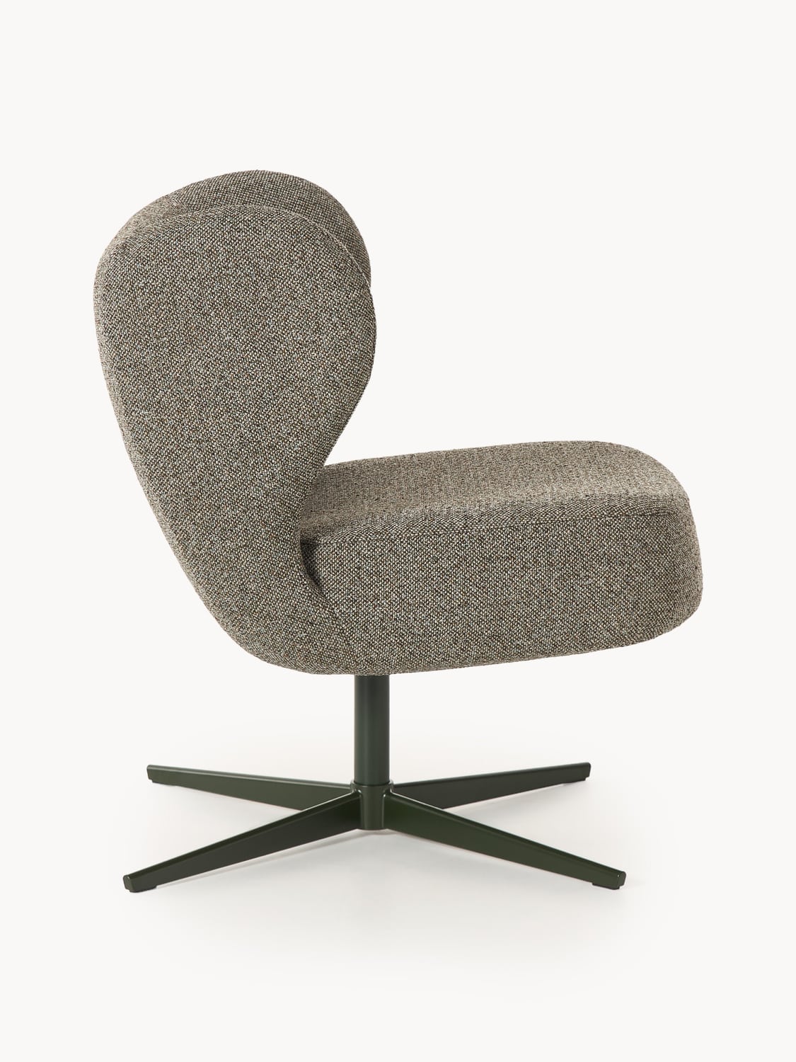 Ines Bouclé-Swivel Chair — Dark Grey