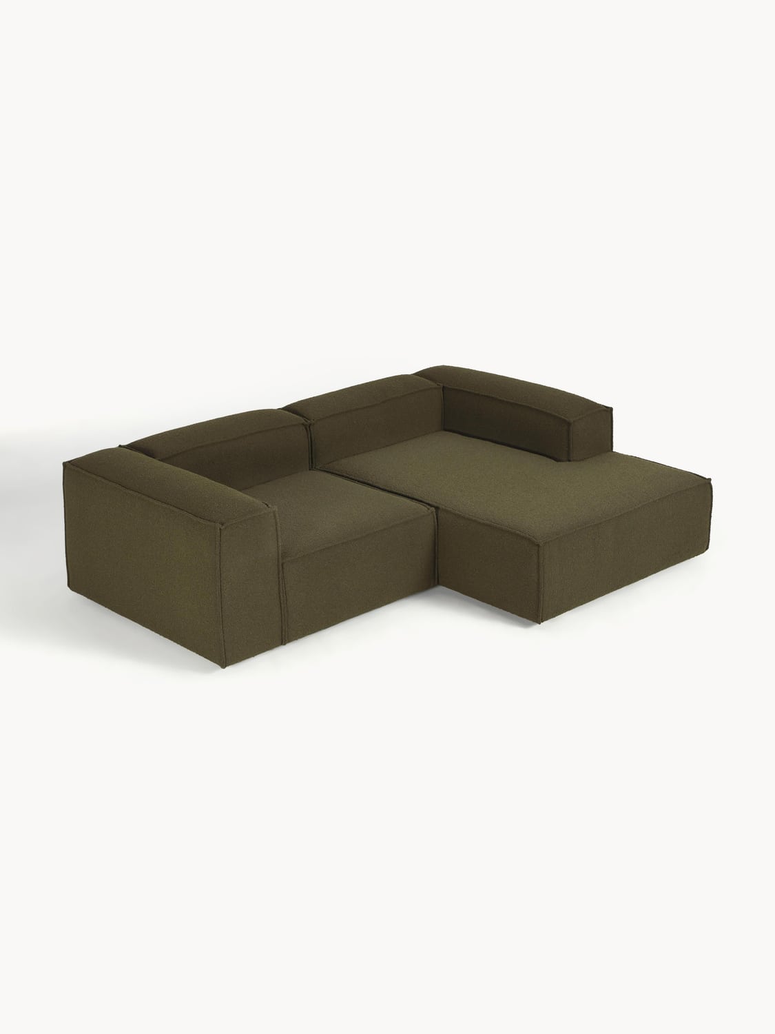 Lennon Modular Bouclé Corner Sofa (2-seater) — Brown