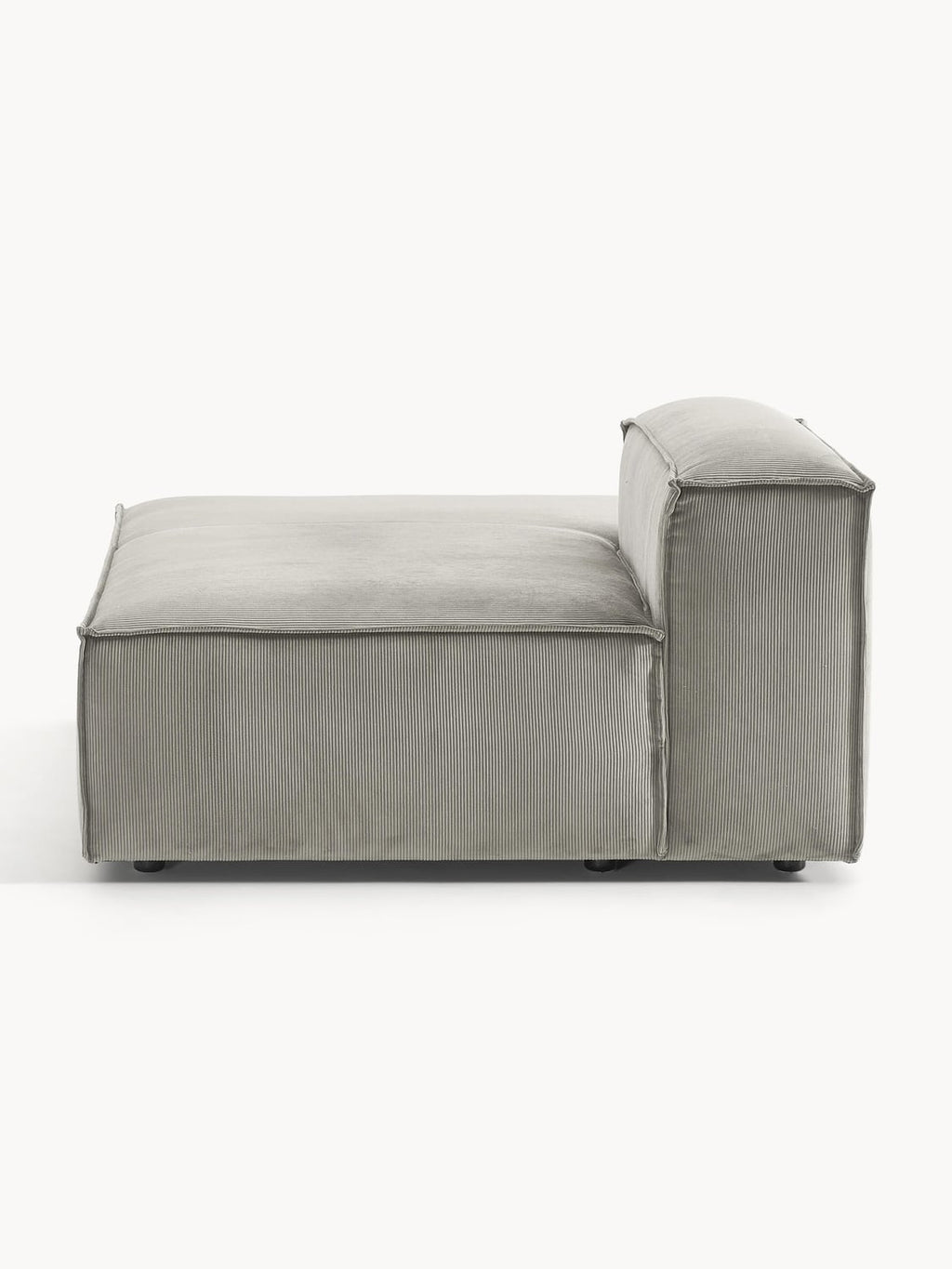 Lennon Ottoman Module in Corduroy — Warm Grey
