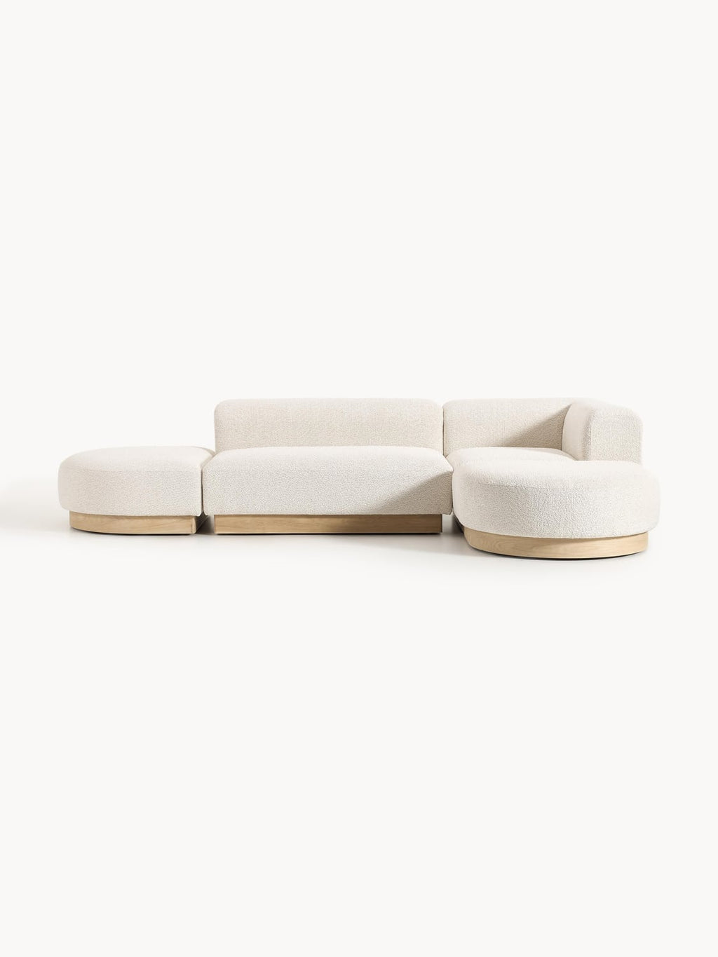 Natalie Modular Corner Sofa in Teddy Bouclé — Pearl Grey