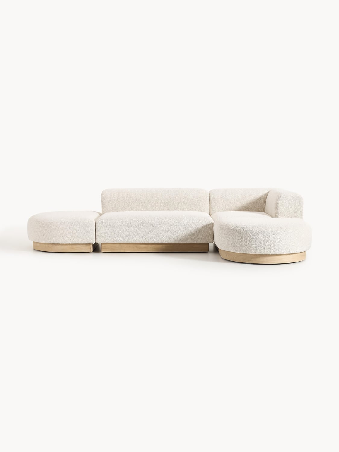 Natalie Modular Corner Sofa in Teddy Bouclé — Pearl Grey