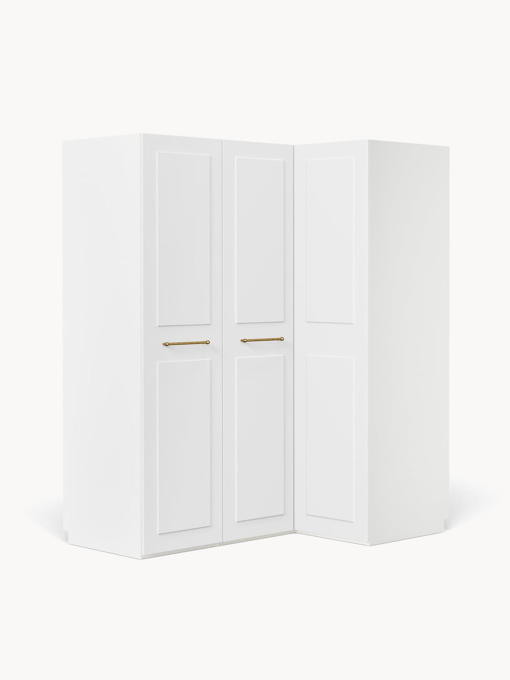 Charlotte Modular Corner Wardrobe, 165 cm Width, in various sizes — Off-White