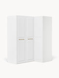 Charlotte Modular Corner Wardrobe, 165 cm Width, in various sizes — Off-White
