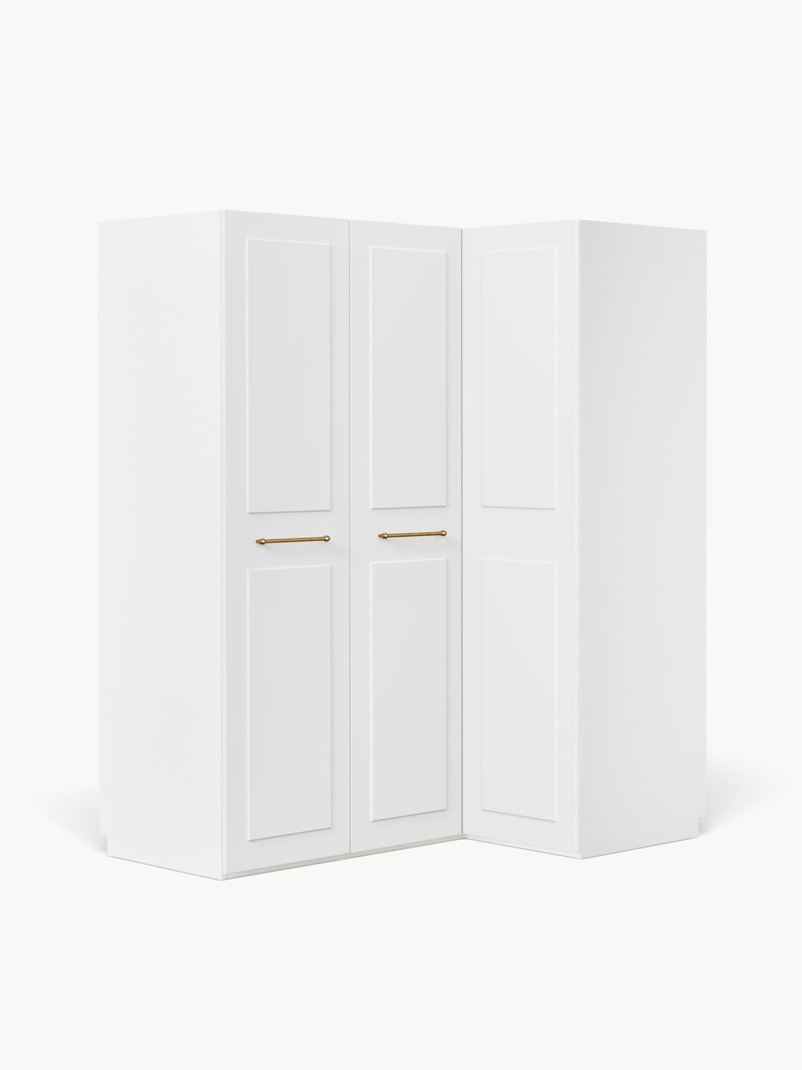 Charlotte Modular Corner Wardrobe, 165 cm Width, in various sizes — Off-White