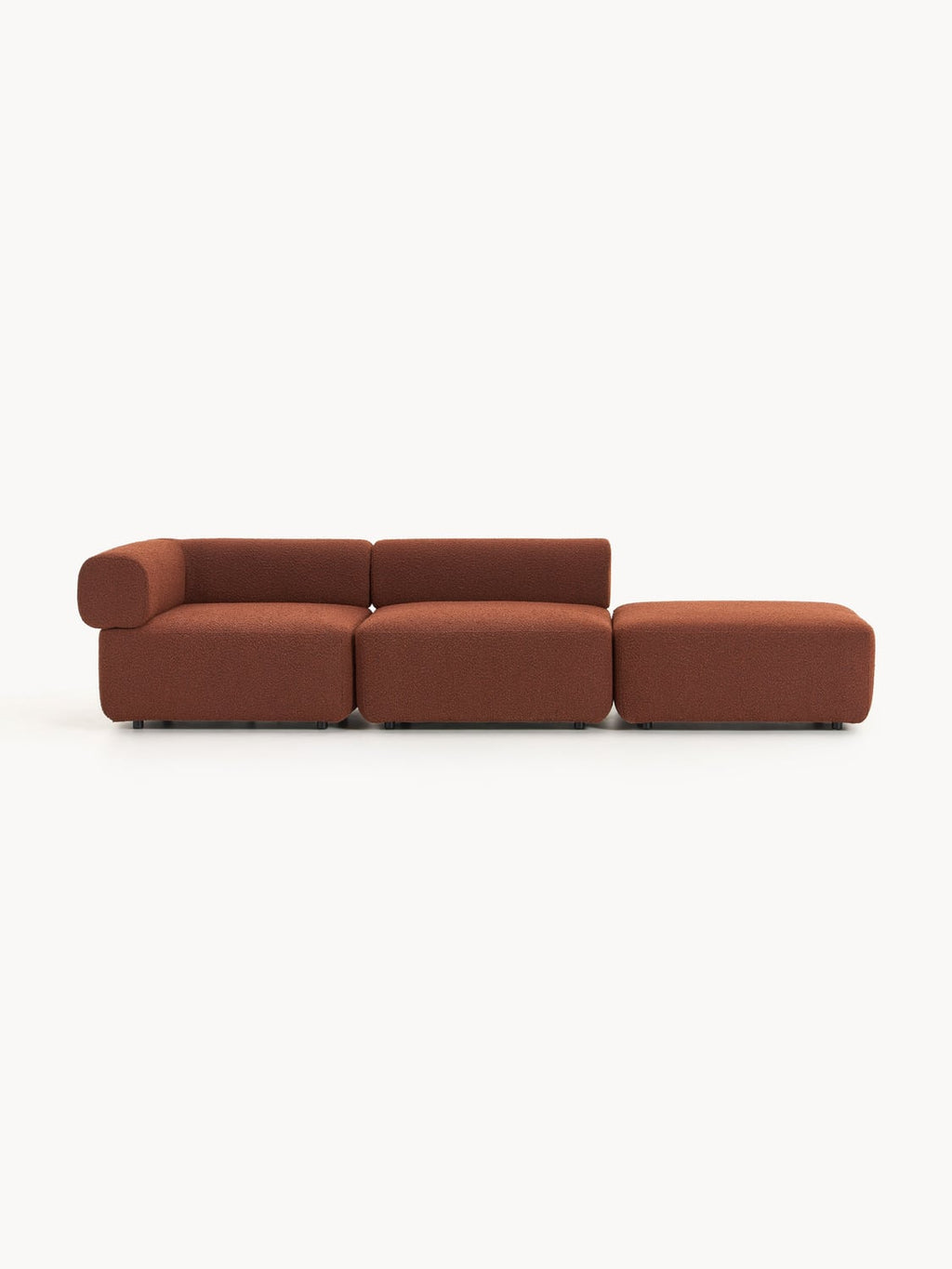 Anton Modular Bouclé-Ottoman — Chocolate