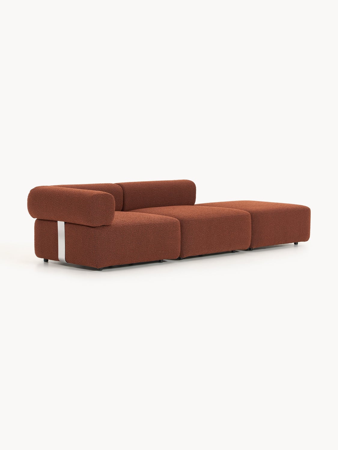 Anton Modular Bouclé-Ottoman — Chocolate