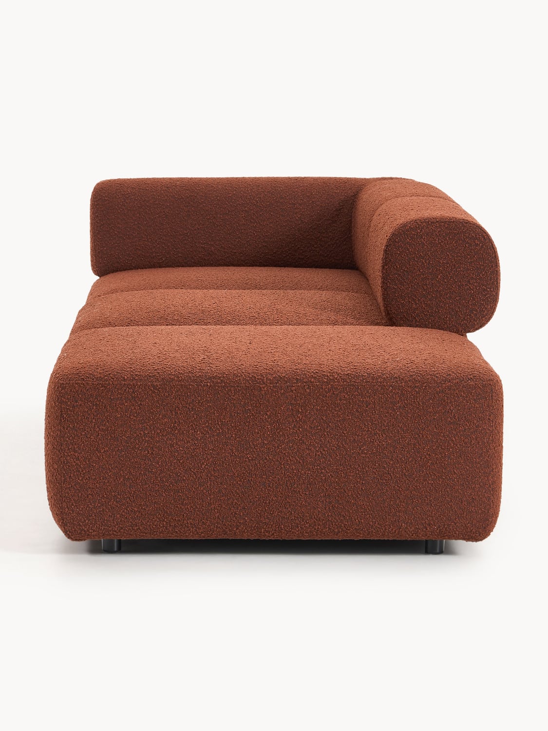 Anton Modular Bouclé-Ottoman — Chocolate