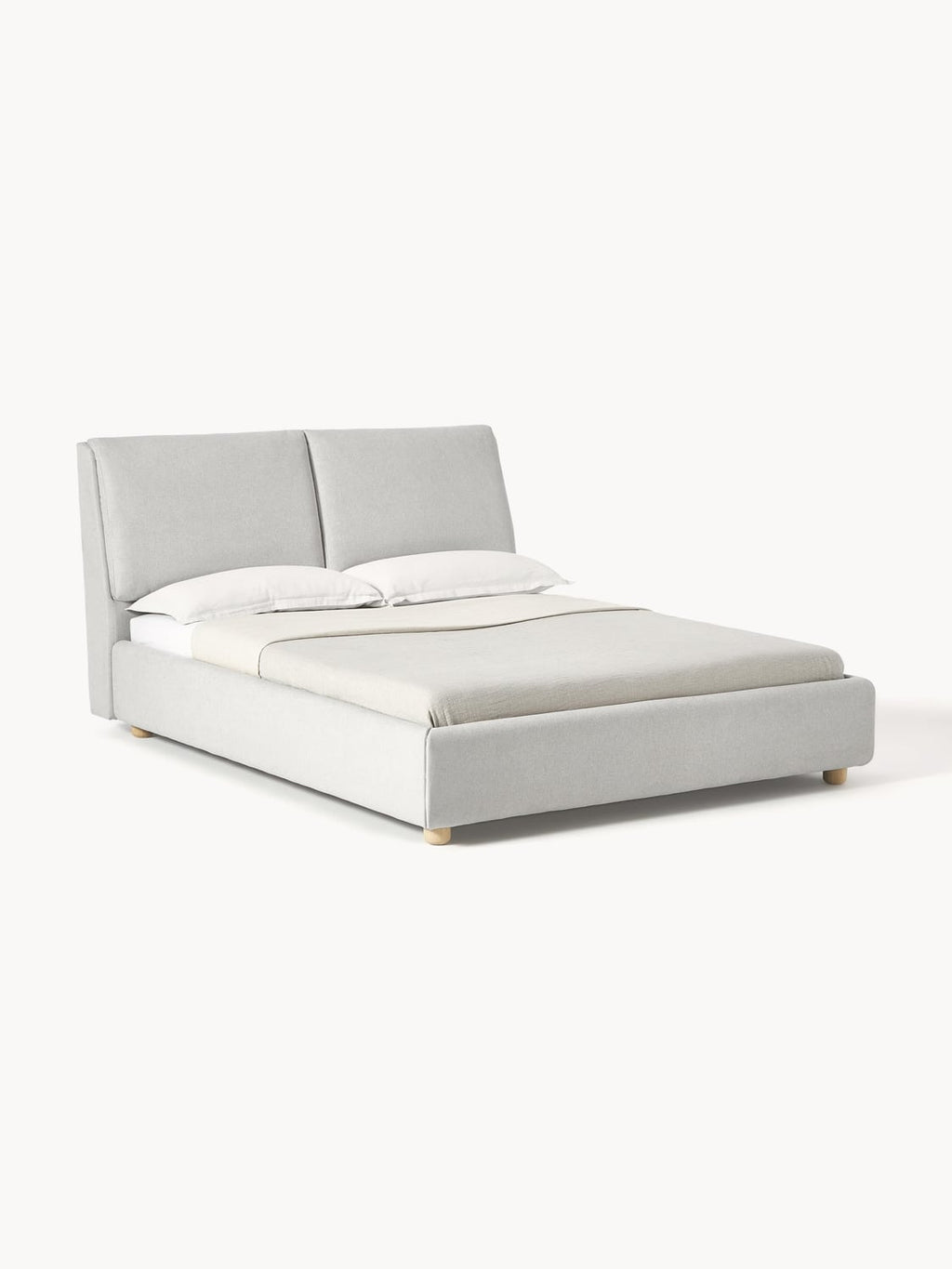 Laura Upholstered Bed — Pearl Grey