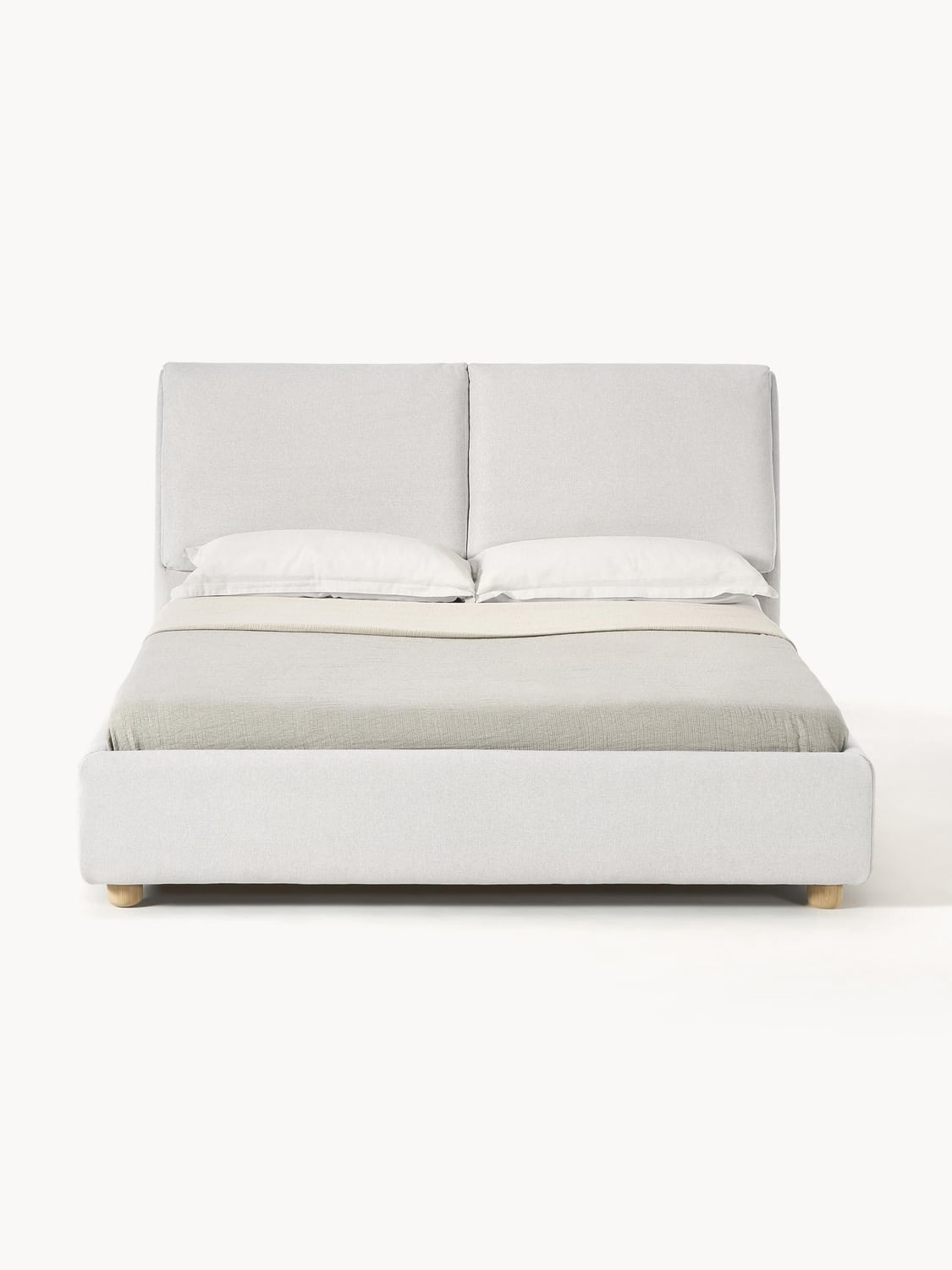 Laura Upholstered Bed — Pearl Grey