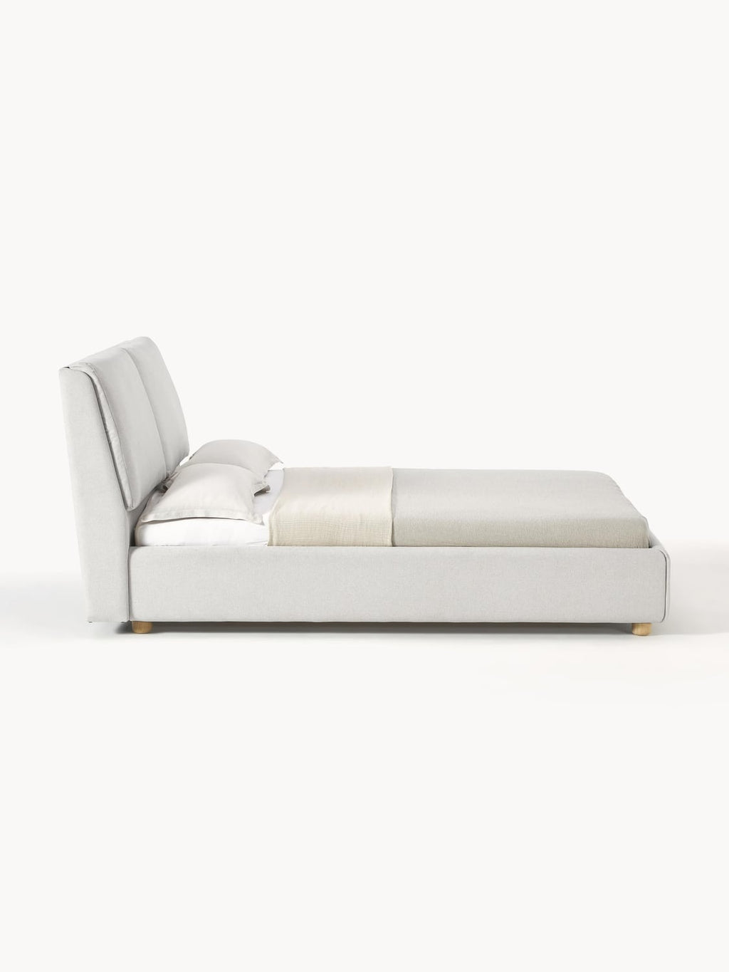Laura Upholstered Bed — Pearl Grey