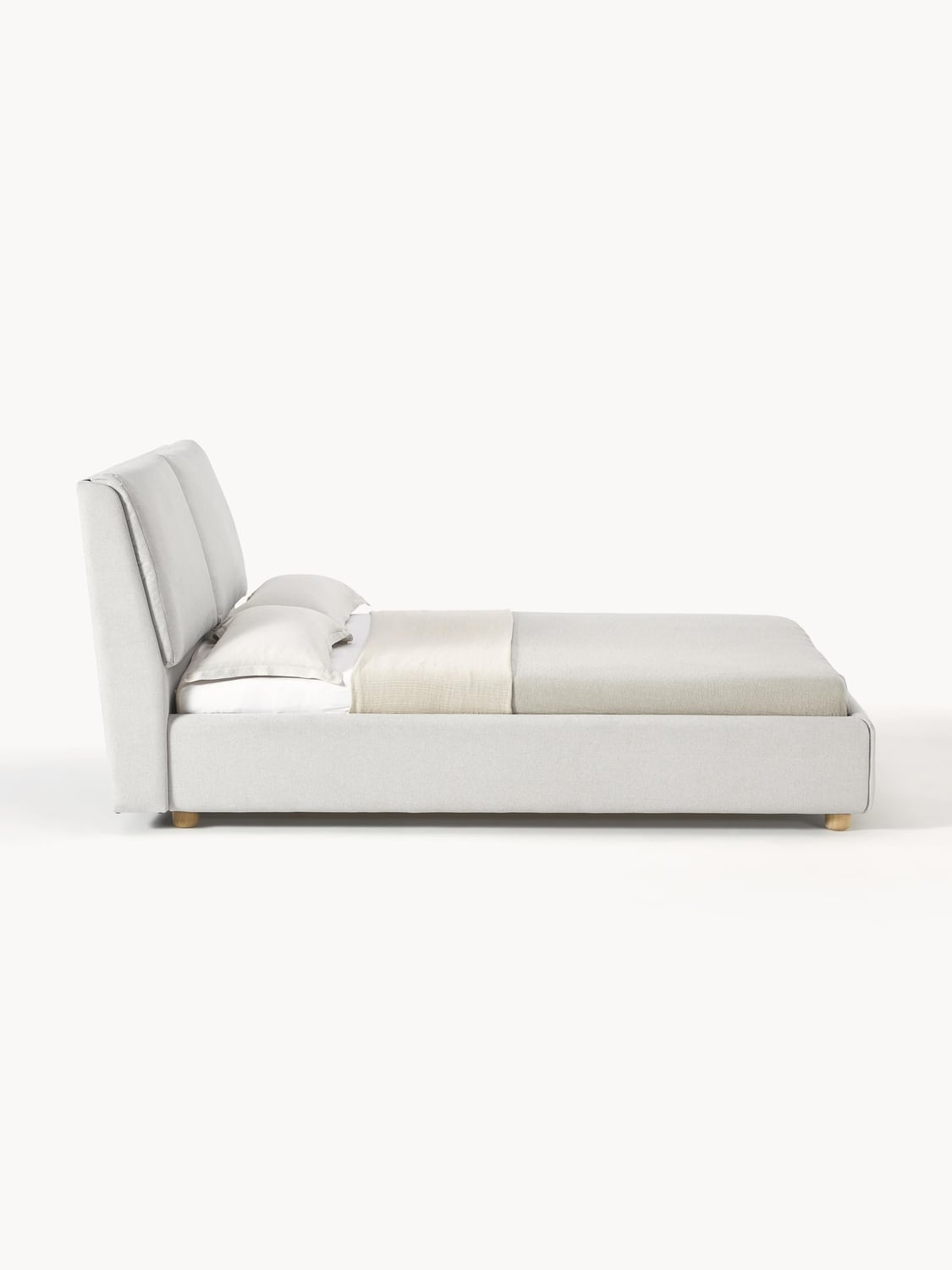 Laura Upholstered Bed — Pearl Grey