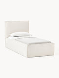 Dream Bouclé-Single Bed with Storage — Off-White
