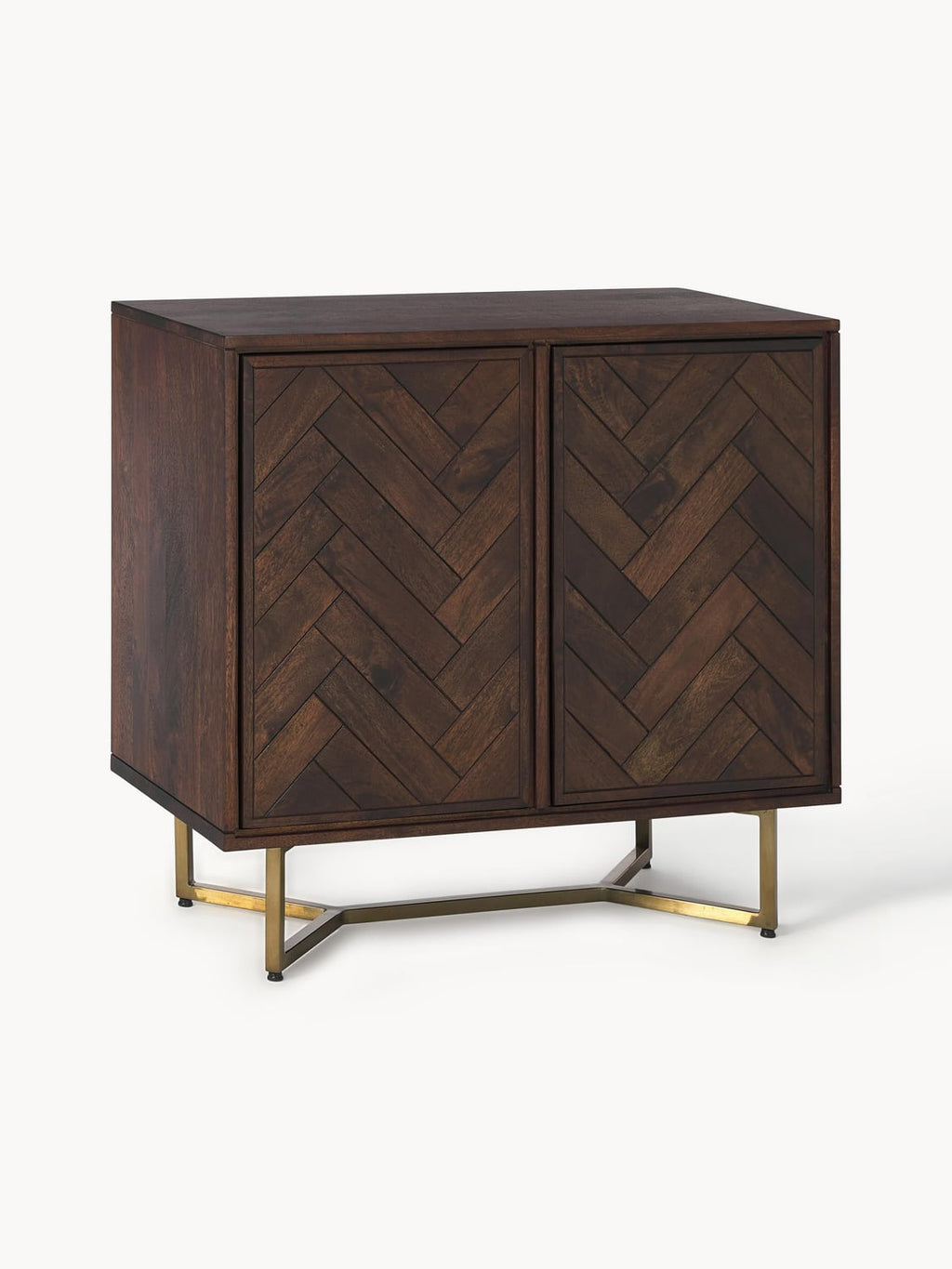 Luca Sideboard in Mango Wood with Herringbone Pattern — Anthracite