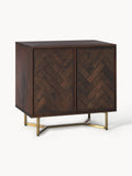 Luca Sideboard in Mango Wood with Herringbone Pattern — Anthracite