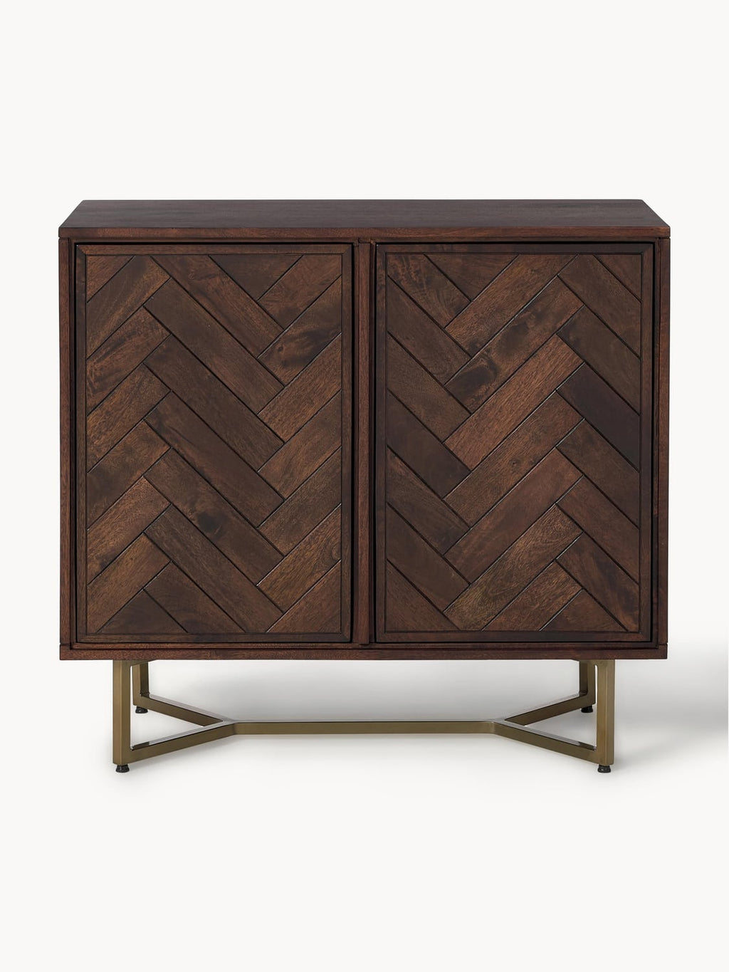Luca Sideboard in Mango Wood with Herringbone Pattern — Anthracite