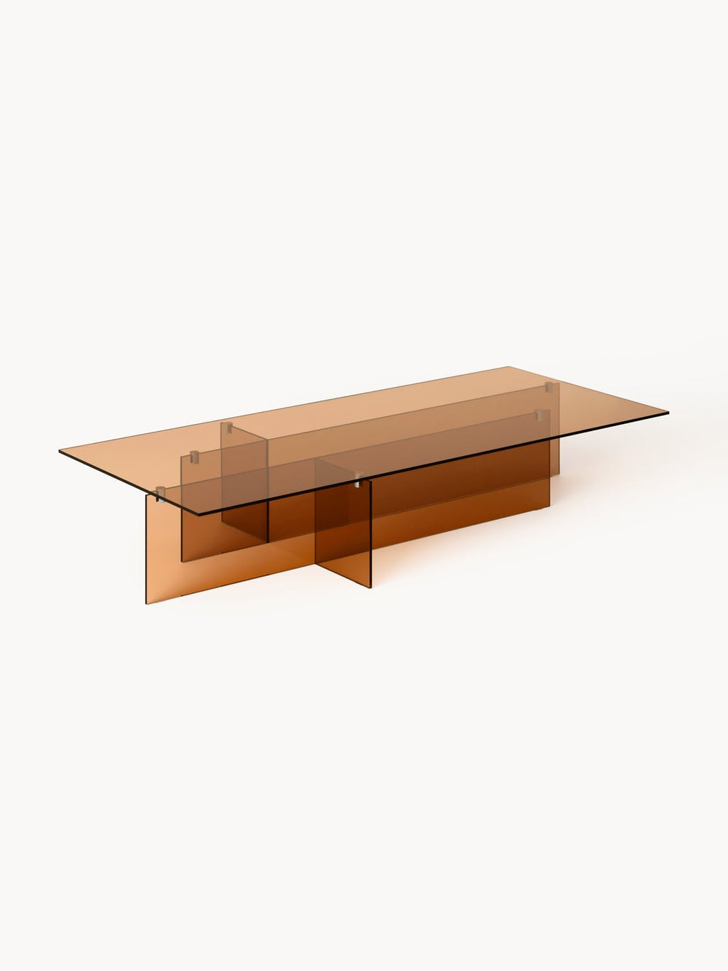 Anouk Large Glass-Coffee Table, B 160 cm — Terracotta