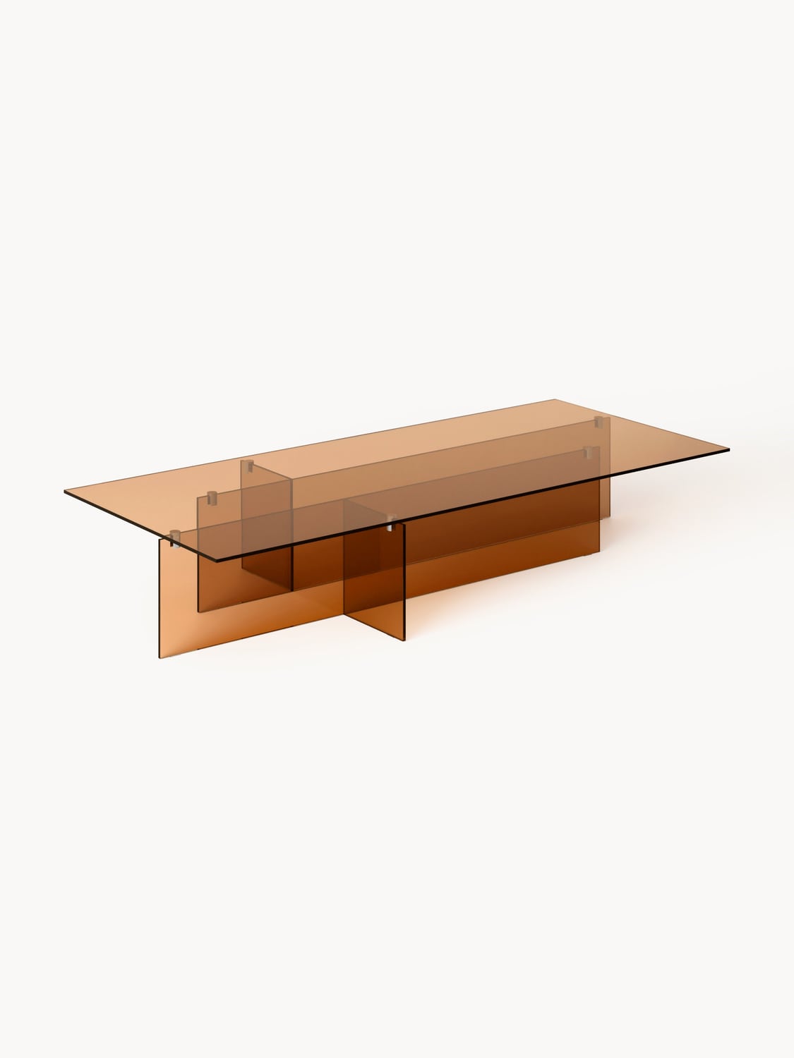 Anouk Large Glass-Coffee Table, B 160 cm — Terracotta