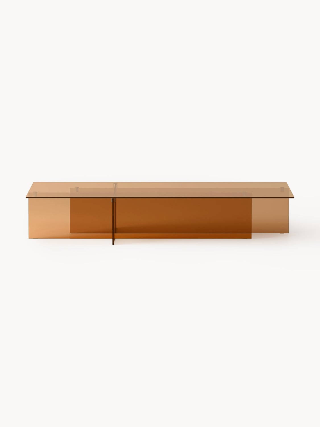 Anouk Large Glass-Coffee Table, B 160 cm — Terracotta