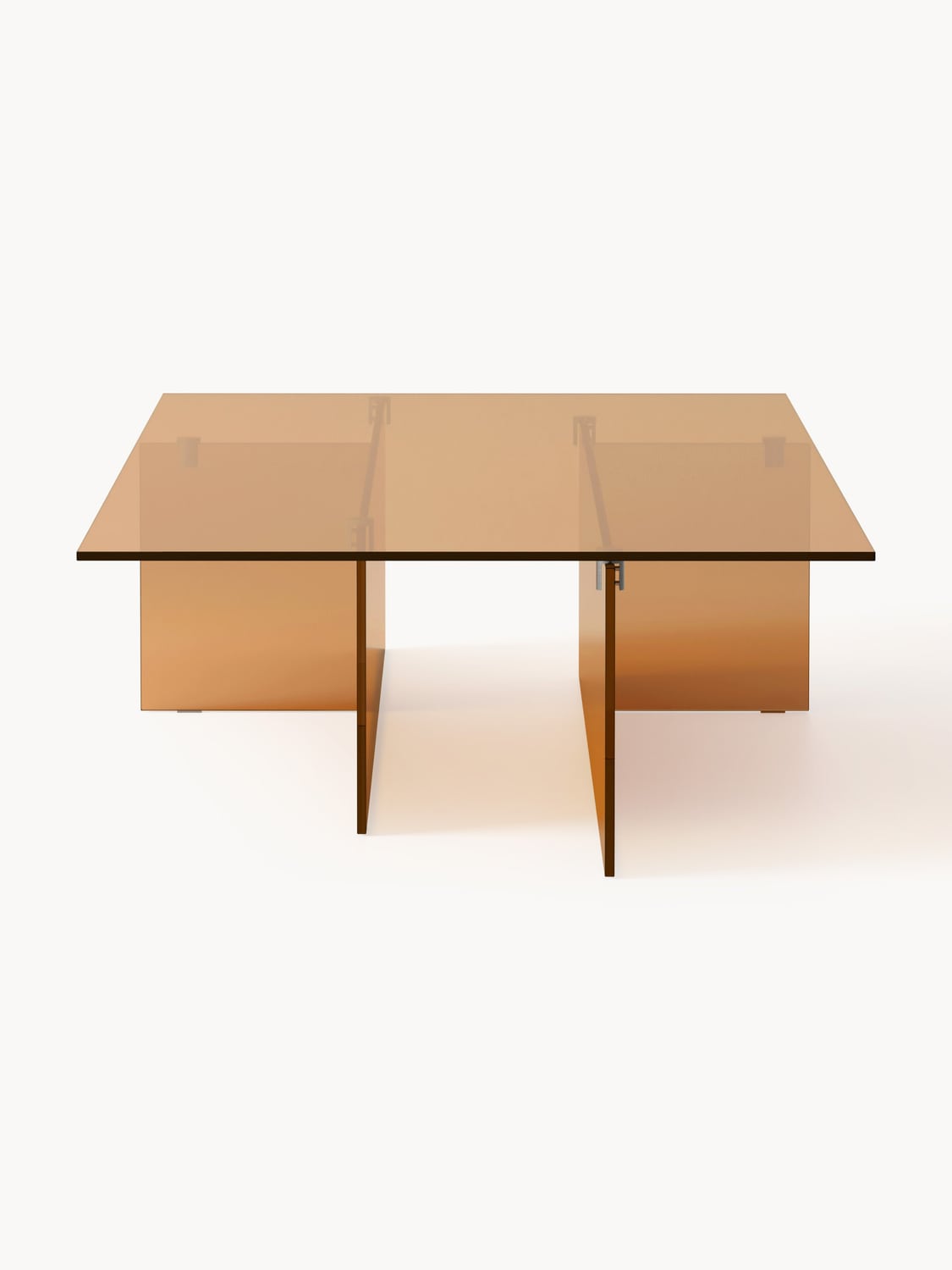 Anouk Large Glass-Coffee Table, B 160 cm — Terracotta