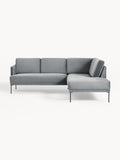 Fluente Velvet-Corner Sofa — Grey