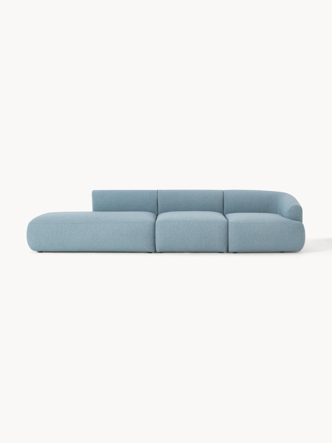 Sofia Modular Bouclé-Chaise (2-seater) — Grey