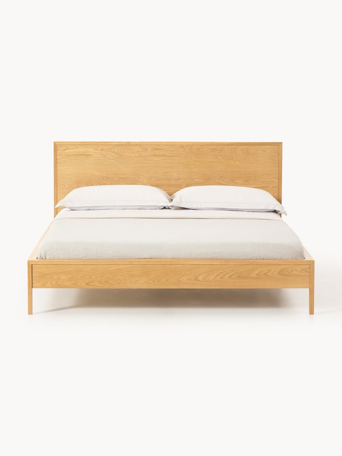 Tammy Wooden Bed with Headboard — Sand