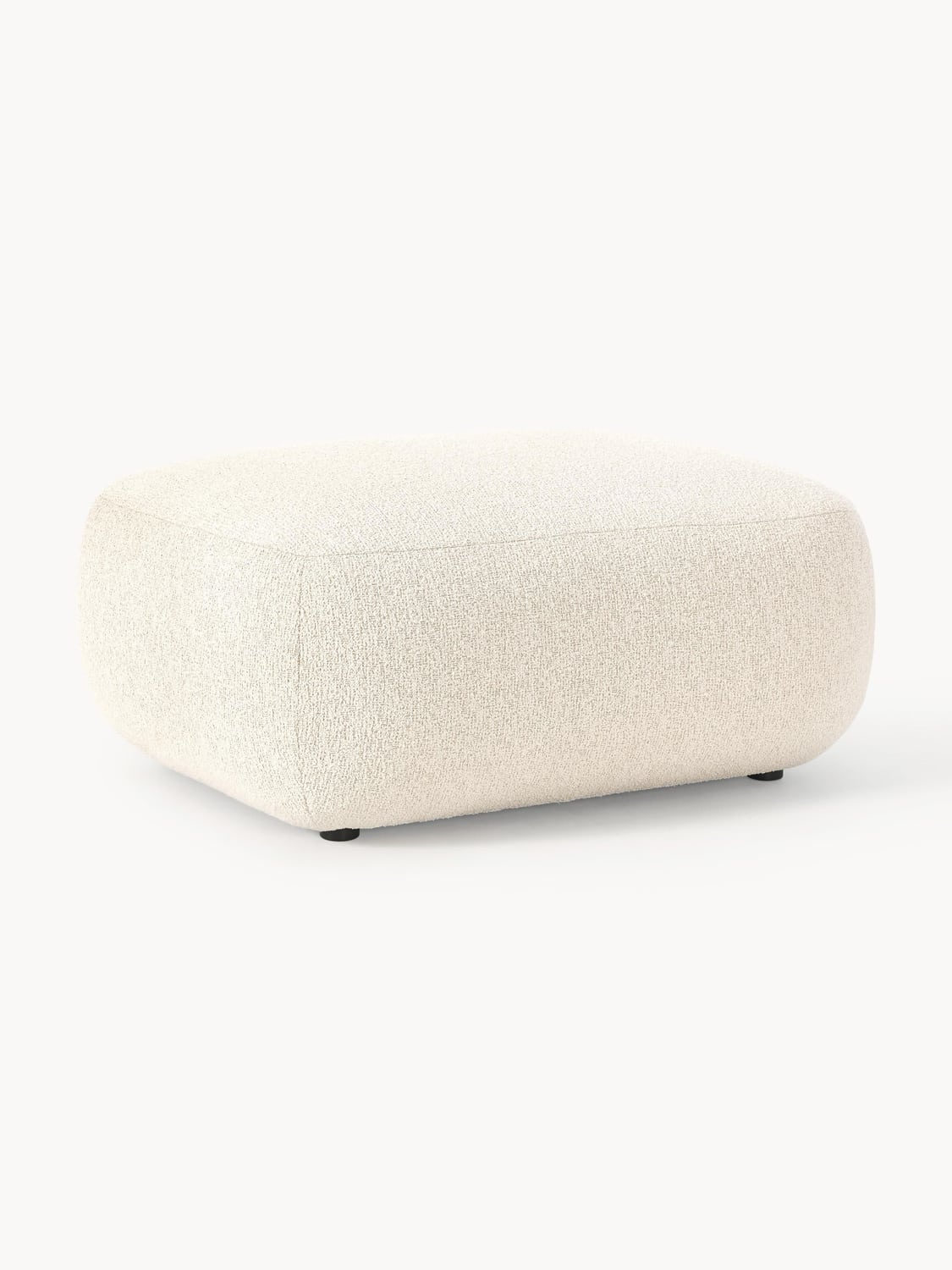 Sofia Bouclé Ottoman — Ivory