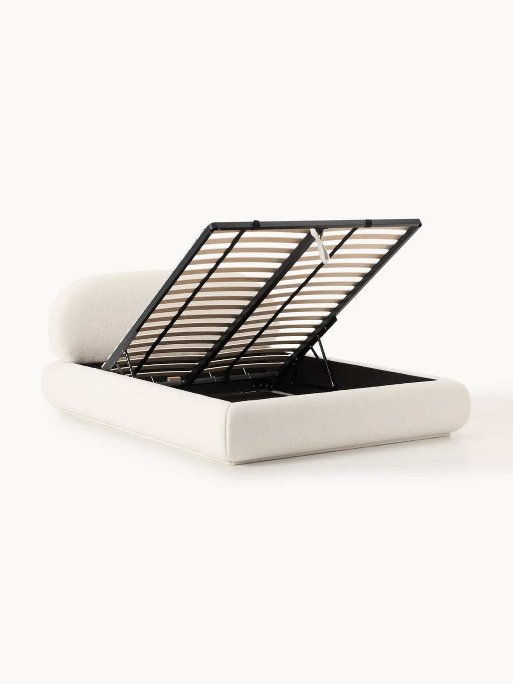 Alba Teddy-Upholstered Bed with Storage