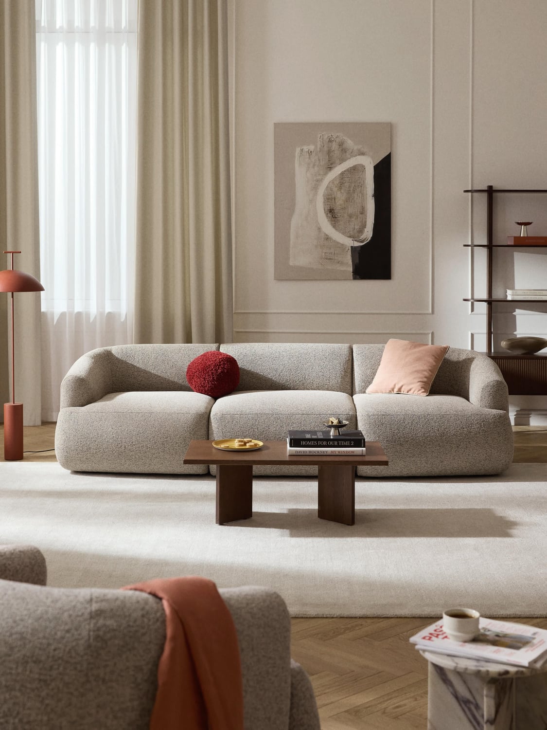 Sofia Modular Bouclé Sofa (3-seater) — Sand Beige