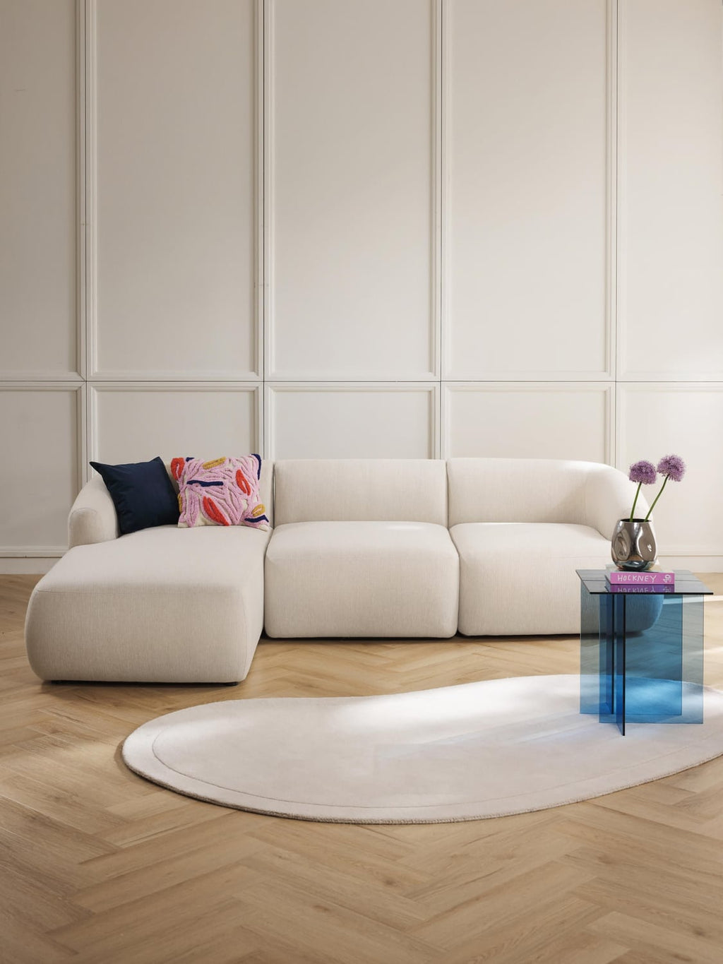 Sofia Modular Corner Sofa (3-seater) — Blush