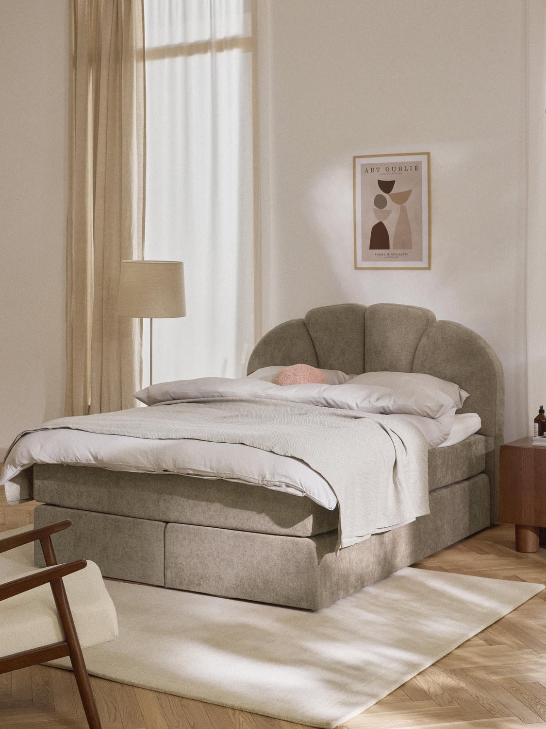 Romia Box-Spring Bed — Sage