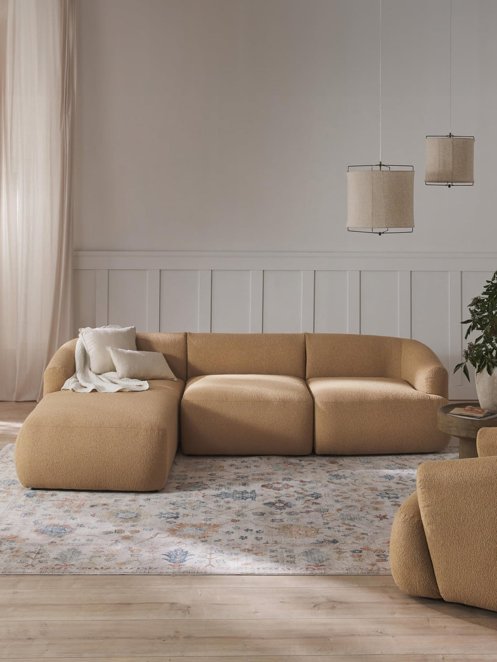 Sofia Modular Bouclé Corner Sofa (3-seater) — Sand