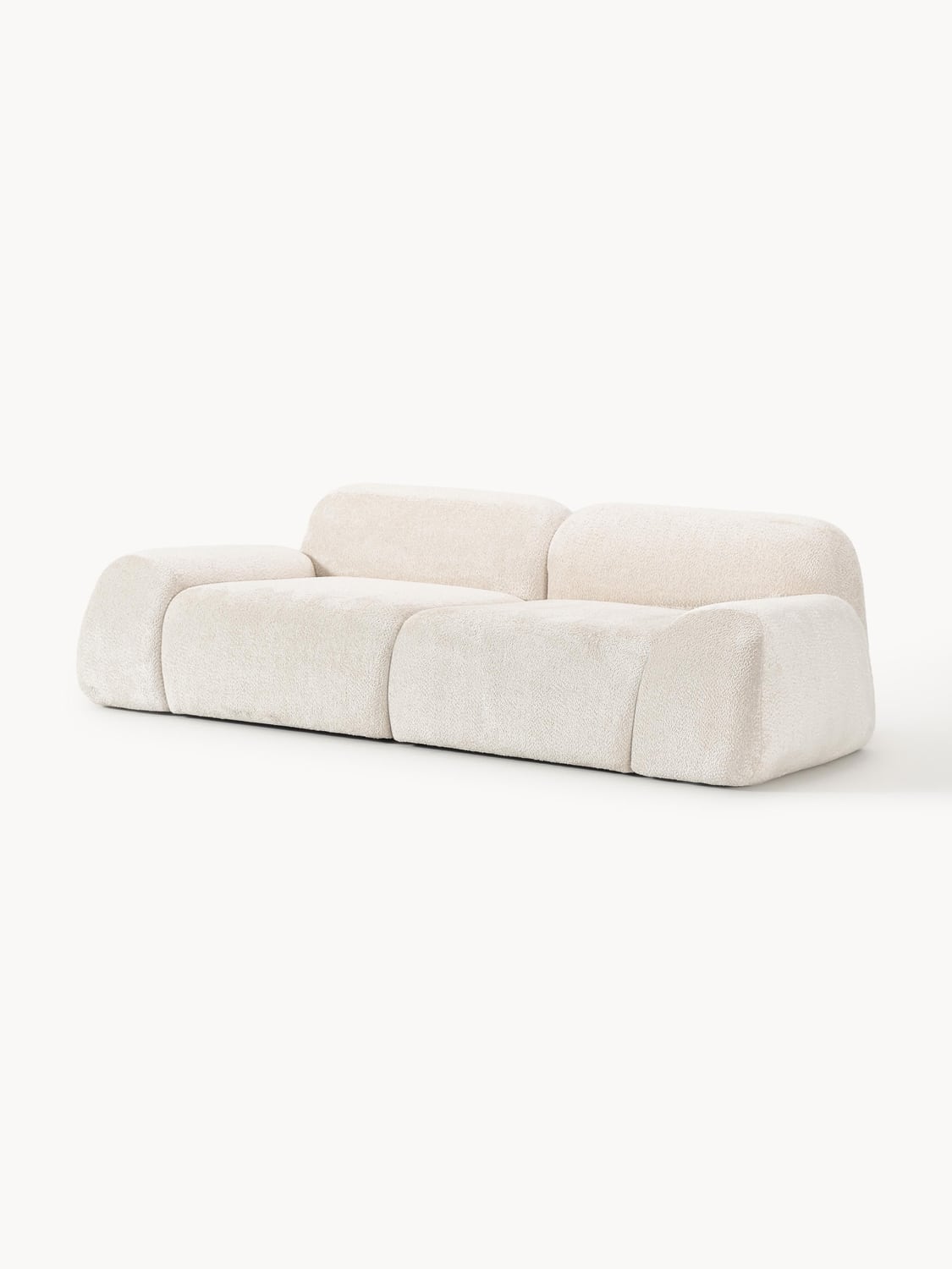 Wolke Modular Teddy Bouclé Sofa (3-seater) — Off-White