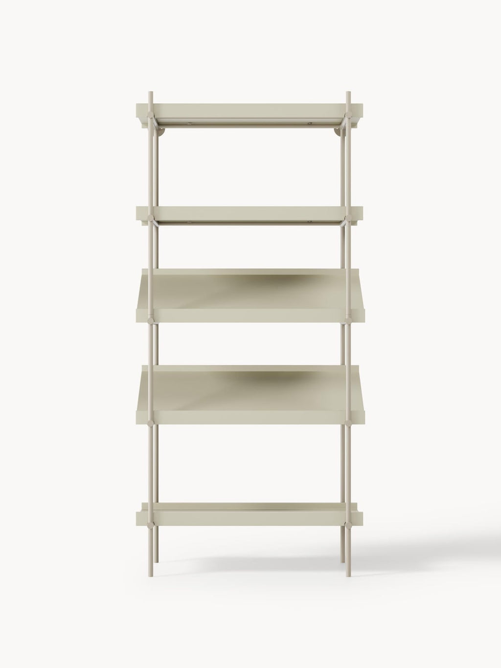 Rio Tall Shelving Unit with Sloped Shelves — Light Grey