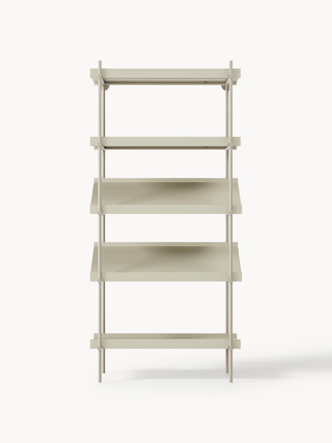Rio Tall Shelving Unit with Sloped Shelves — Light Grey