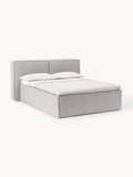 Lennon Bouclé-Box-Spring Bed — Light Grey