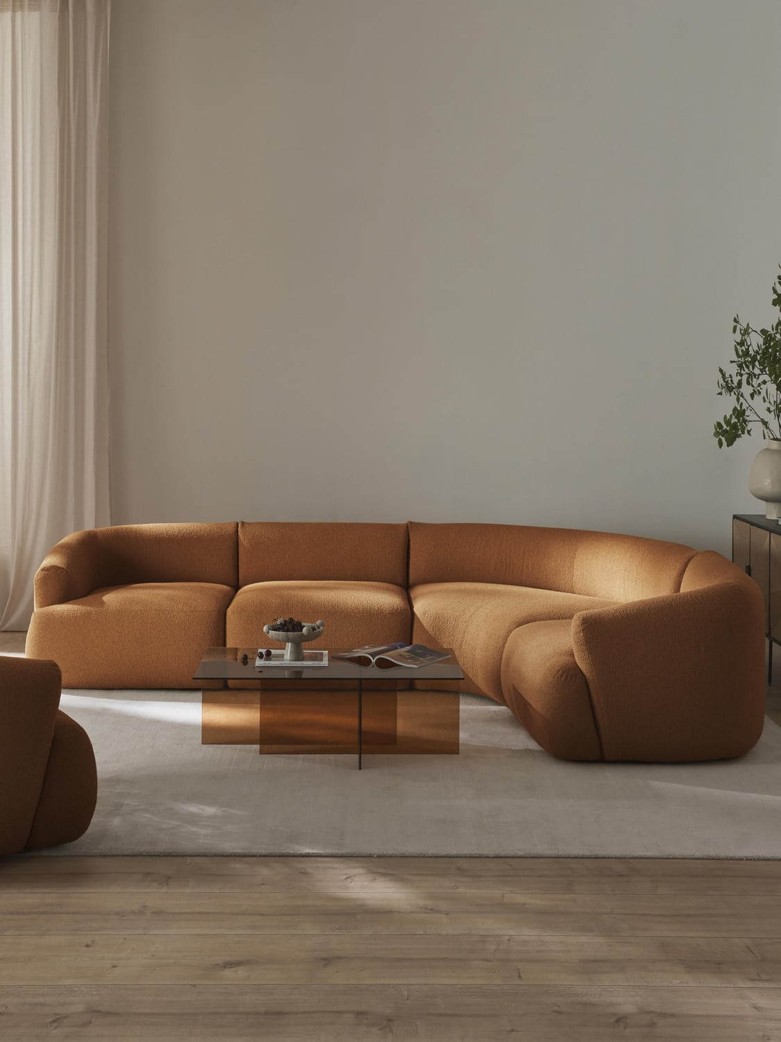 Sofia Modular Bouclé Corner Sofa (4-seater) — Terracotta