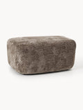 Wolke Large Sofa Ottoman in Teddy Bouclé — Dark Grey