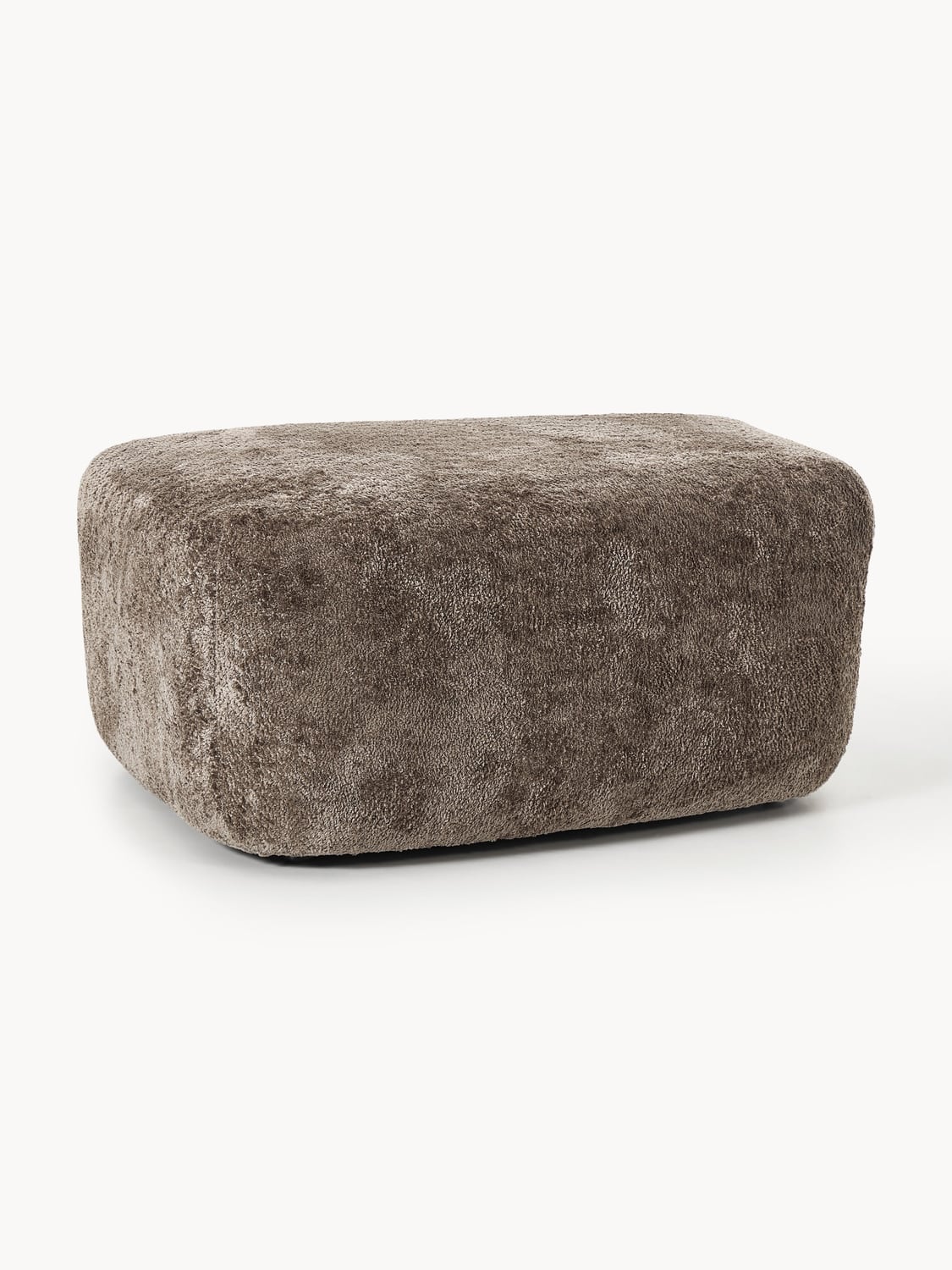 Wolke Large Sofa Ottoman in Teddy Bouclé — Dark Grey