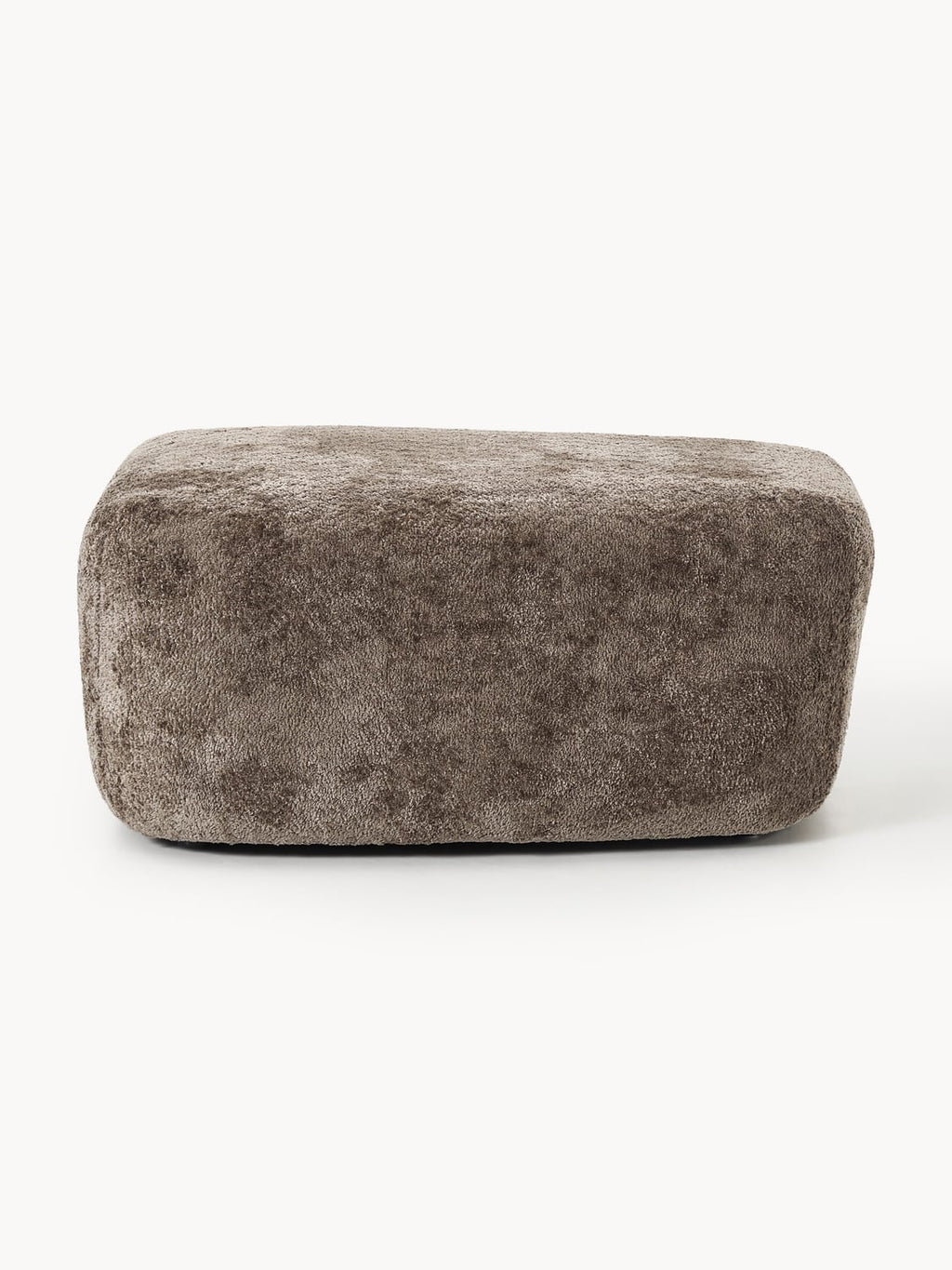 Wolke Large Sofa Ottoman in Teddy Bouclé — Dark Grey