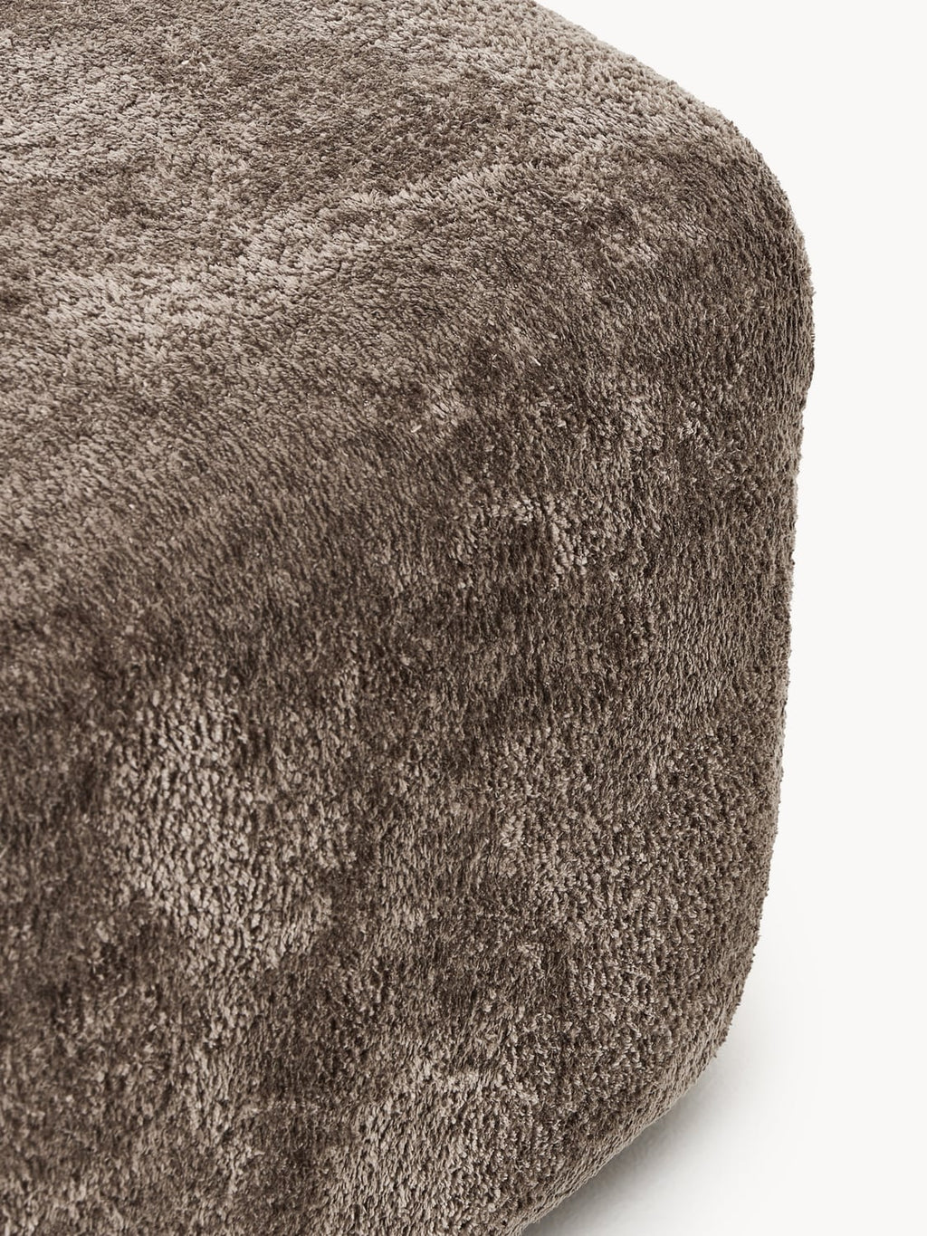 Wolke Large Sofa Ottoman in Teddy Bouclé — Dark Grey