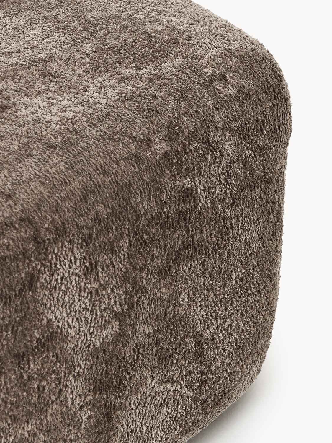 Wolke Large Sofa Ottoman in Teddy Bouclé — Dark Grey